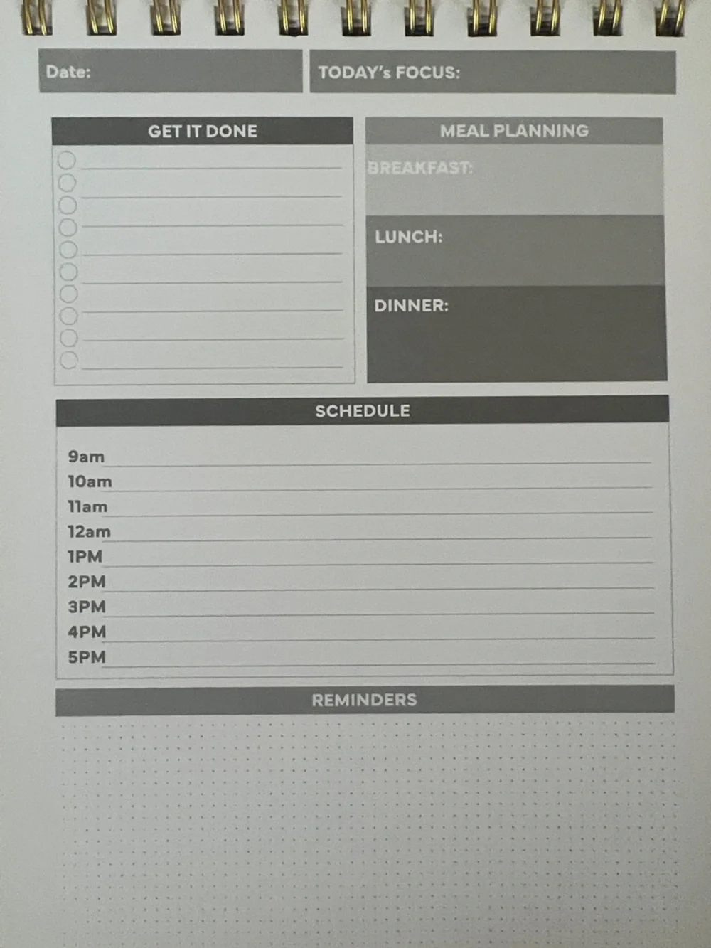 Daily Planner - Green and Light Blue Spiral Notebook